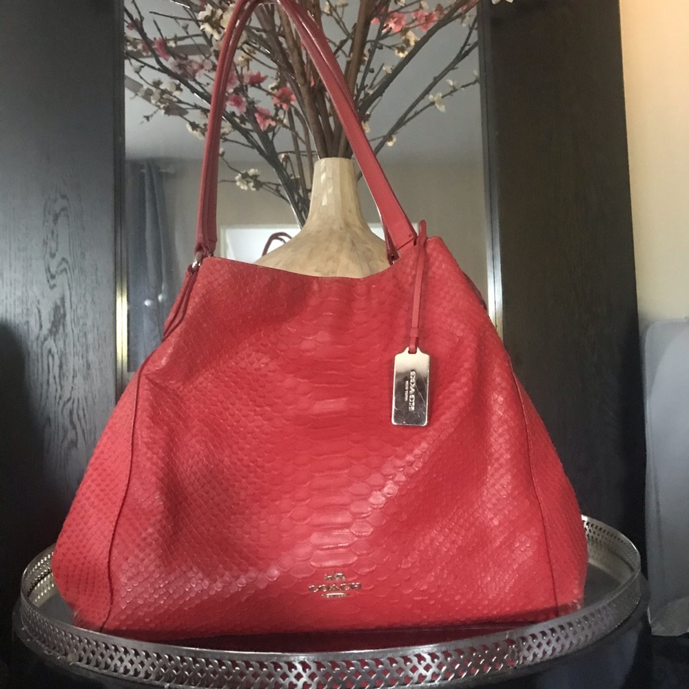 Coach leather purse orange/coral